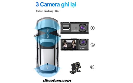 Camera hành trình ô tô hỗ trợ kết nối 3 mắt ghi hình tốc độ cao là một thiết bị tiên tiến được thiết kế để ghi lại hình ảnh từ ba góc độ khác nhau của chiếc xe